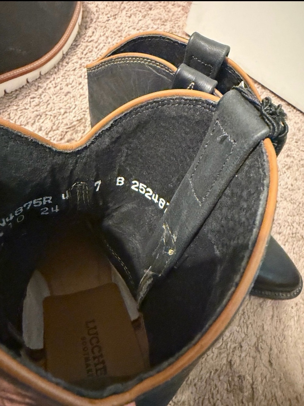 Lucchese Black Leather Western Boots - Picture 9 of 10